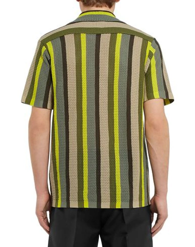 Shop Cmmn Swdn Striped Shirt In Military Green