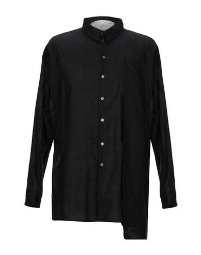 Shop Isabel Benenato Linen Shirt In Black