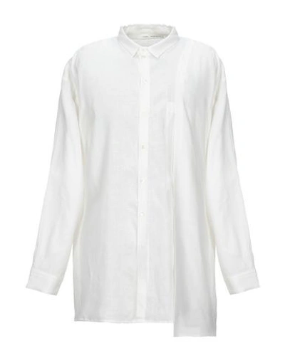 Shop Isabel Benenato Linen Shirt In Ivory