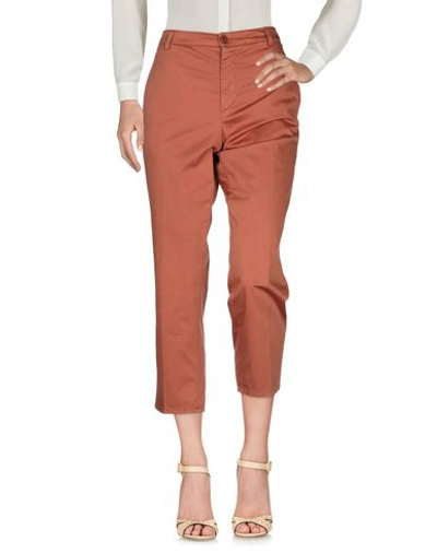 Shop Dondup Woman Pants Brown Size 30 Cotton, Elastane