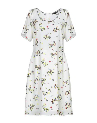 Shop Armani Exchange Woman Mini Dress White Size 6 Polyester, Elastane