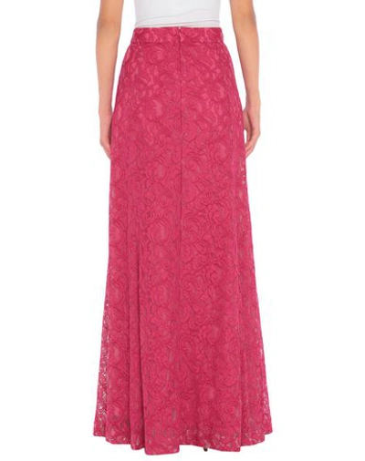 Shop Blumarine Woman Maxi Skirt Fuchsia Size 4 Viscose, Cotton, Polyamide In Pink