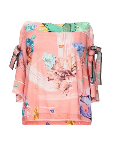 Shop Cavalli Class Woman Top Pink Size 4 Polyamide, Silk, Elastane