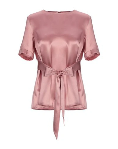 Shop Pinko Woman Top Pastel Pink Size 6 Silk