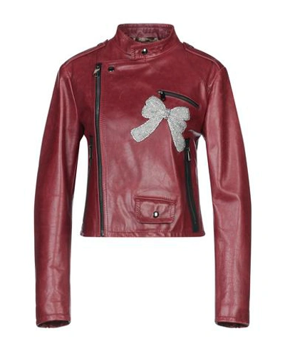 Shop Dolce & Gabbana Biker Jacket In Maroon