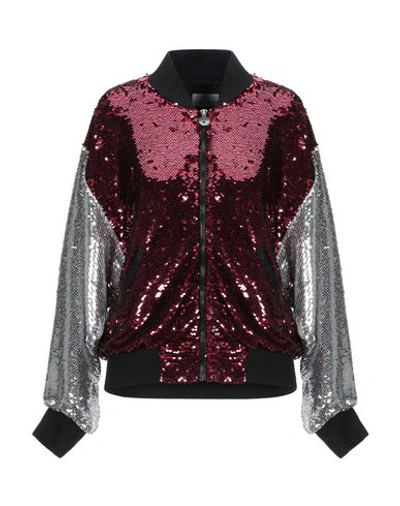 Shop Chiara Ferragni Woman Jacket Garnet Size M Polyester In Red