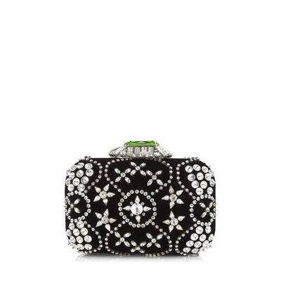 Shop Jimmy Choo Cloud Black Star Crystal Embroidered Clutch Bag With Crystal Clasp