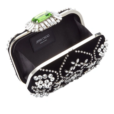 Shop Jimmy Choo Cloud Black Star Crystal Embroidered Clutch Bag With Crystal Clasp