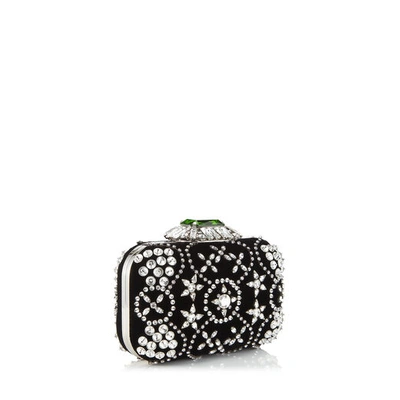 Shop Jimmy Choo Cloud Black Star Crystal Embroidered Clutch Bag With Crystal Clasp