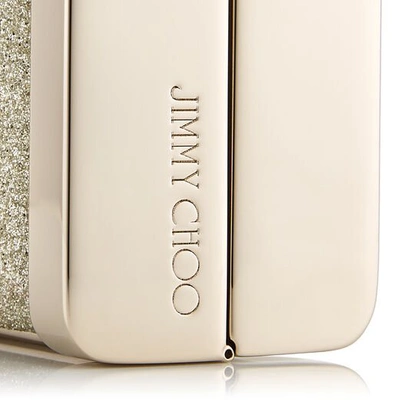 Shop Jimmy Choo J Box Platinum Ice Dusty Glitter Clutch Bag