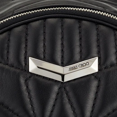 Shop Jimmy Choo Helia Backpack Black Embossed Star Matelassé Nappa Leather Backpack In Black/silver