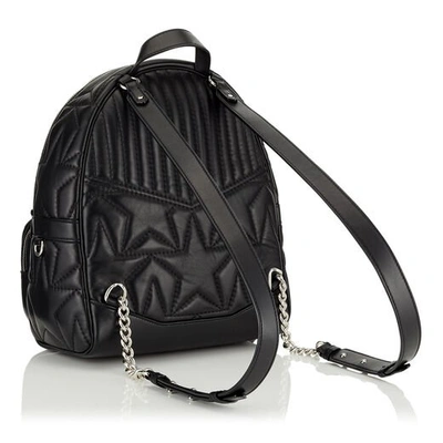 Shop Jimmy Choo Helia Backpack Black Embossed Star Matelassé Nappa Leather Backpack In Black/silver