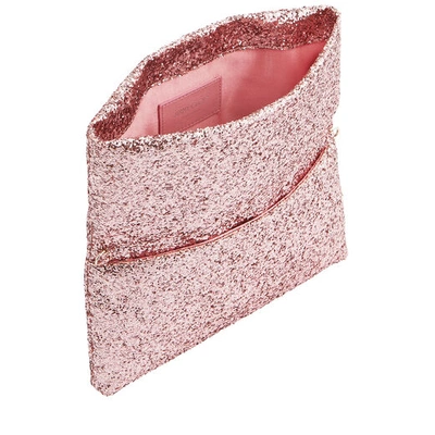 Shop Jimmy Choo Titania Candyfloss Galactica Glitter Fabric Clutch Bag With Jewelled Centre Piece
