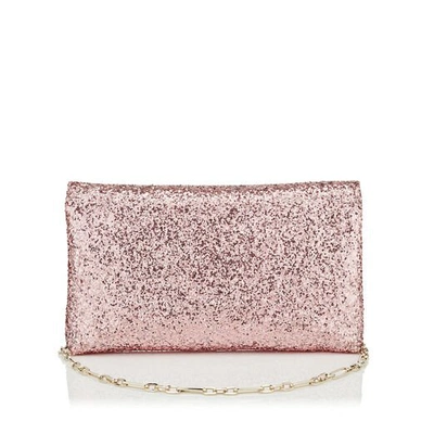 Shop Jimmy Choo Titania Candyfloss Galactica Glitter Fabric Clutch Bag With Jewelled Centre Piece