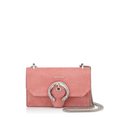 Shop Jimmy Choo Paris Candyfloss Suede Mini Bag With Crystal Buckle