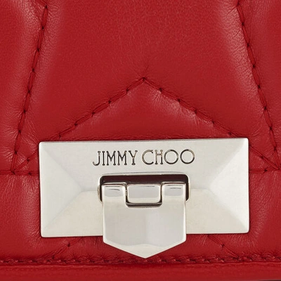 Shop Jimmy Choo Helia Clutch Red Star Matelassé Nappa Leather Clutch With Chain Strap