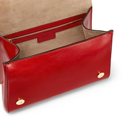 Shop Jimmy Choo Madeline Shoulder Bag Red Calf Leather Shoulder Bag With Metal Buckle