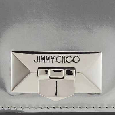 Shop Jimmy Choo Corina Silver Glass Mirror Leather Mini Bag