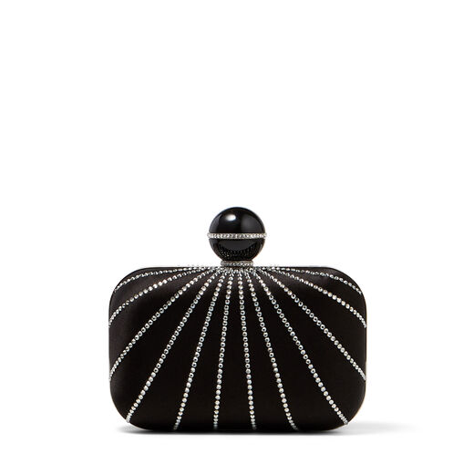 black satin clutch bag
