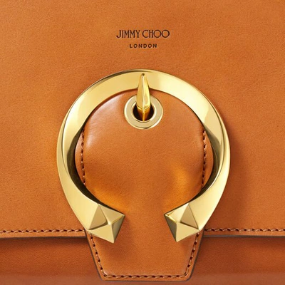 Shop Jimmy Choo Madeline Top Handle Cuoio Calf Leather Top Handle Bag With Metal Buckle