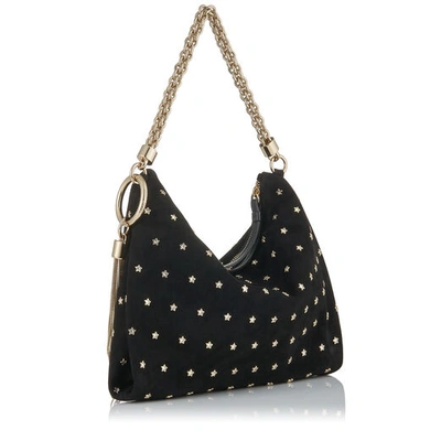 Shop Jimmy Choo Callie Black Suede Clutch Bag With Crystal Star Studs And Chain Strap