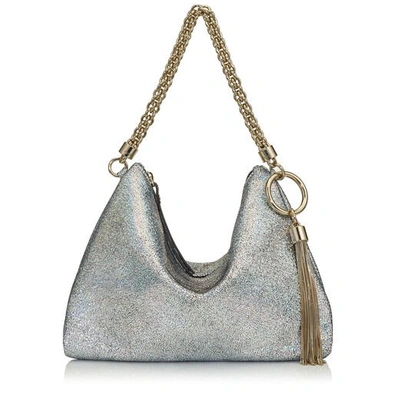 Shop Jimmy Choo Callie Multi Hologram Leather Clutch Bag With Chain Strap