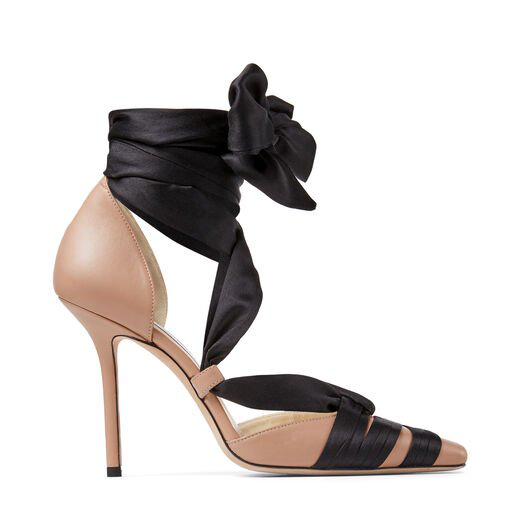 pink and black pumps