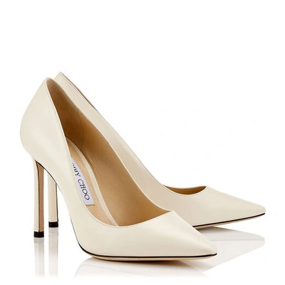 Shop Jimmy Choo Romy 100 Chalk Kid Leather Pointy Toe Pumps