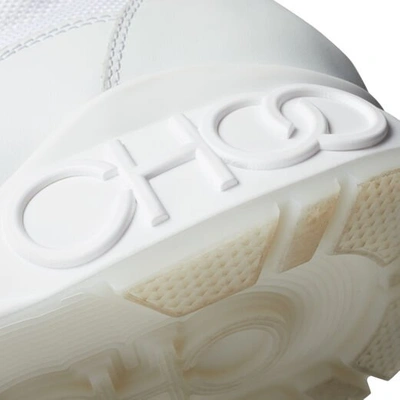 Shop Jimmy Choo Inca/f White Soft Leather And Technical Mesh Trainers In White/white