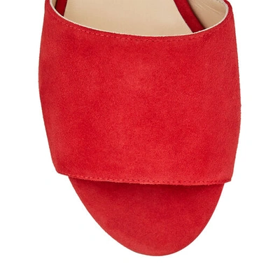 DEEDEE 80 Red Suede Sandal Wedges