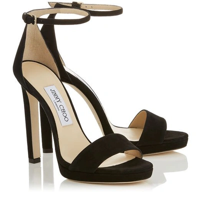 MISTY 120 Black Suede Platform Sandals