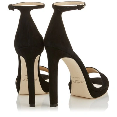 MISTY 120 Black Suede Platform Sandals