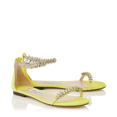 Shop Jimmy Choo Shiloh Flat In Fluo Yellow