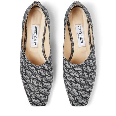 Shop Jimmy Choo Joselyn Flat In Silver/black