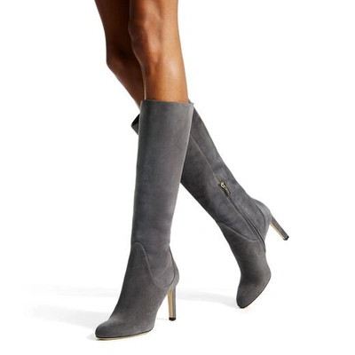 Shop Jimmy Choo Tempe 85 Dusk Suede Leather Knee Boots