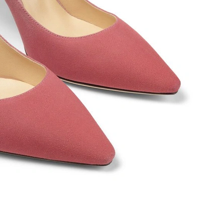 Shop Jimmy Choo Romy 85 Bubblegum And Blush-pink Dégradé Suede Pointed Pumps In Bubble/blush