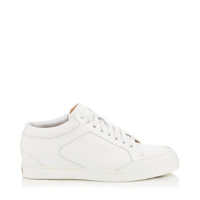 MIAMI White Calf Leather Low Top Trainers