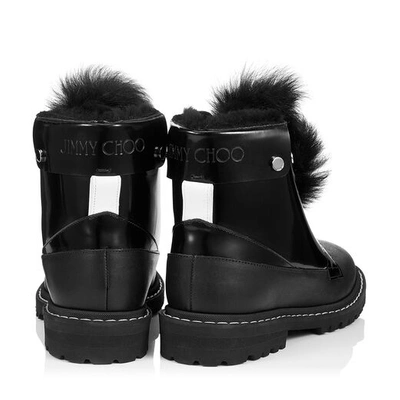 Shop Jimmy Choo Snow Flat In Black/black