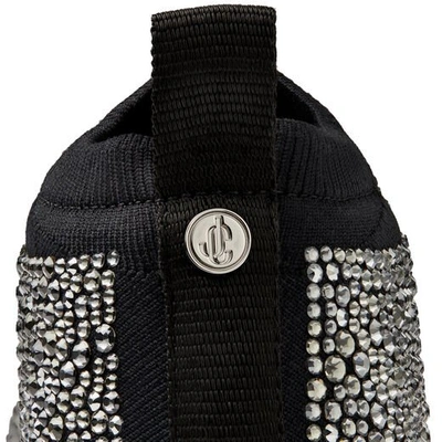 Jimmy Choo Norway Crystal-embellished Slip-on Sneakers In Black/smoke Mix