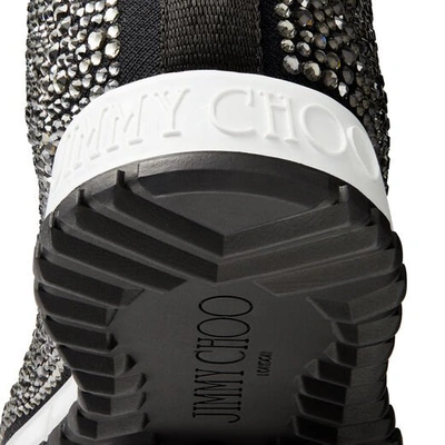 Jimmy Choo Norway Crystal-embellished Slip-on Sneakers In Black/smoke Mix
