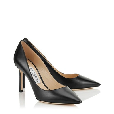 Jimmy Choo Black Leather Pumps In Ballet Pink
