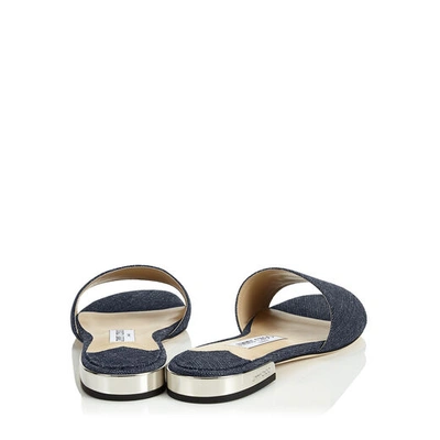 Shop Jimmy Choo Joni Flat Indigo Denim Slides