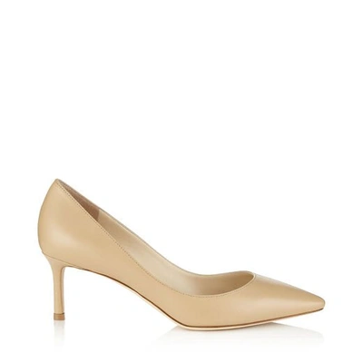 Shop Jimmy Choo Romy 60 Nude Kid Leather Pointy Toe Pumps