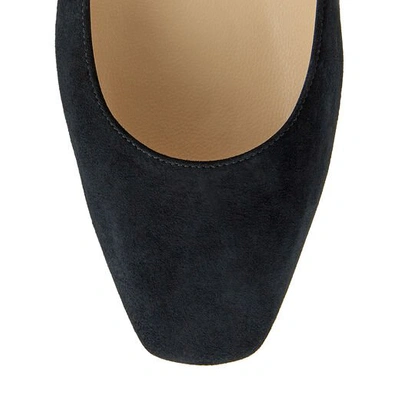 Shop Jimmy Choo Goodwin Flat Black Suede Pointed Toe Ballerina Flat With Jewelled Buckle