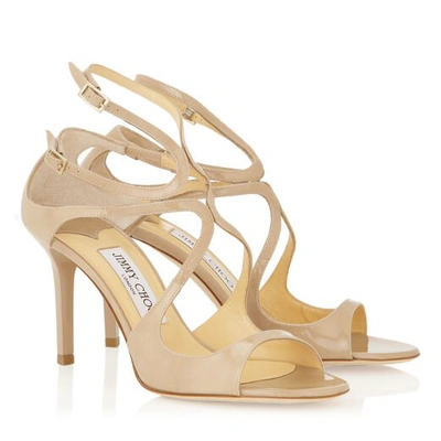 IVETTE Nude Patent Leather Strappy Sandals