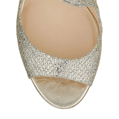 EMILY 85 Champagne Glitter Fabric Sandals