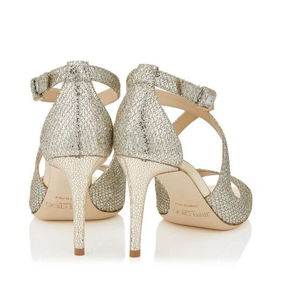 EMILY 85 Champagne Glitter Fabric Sandals