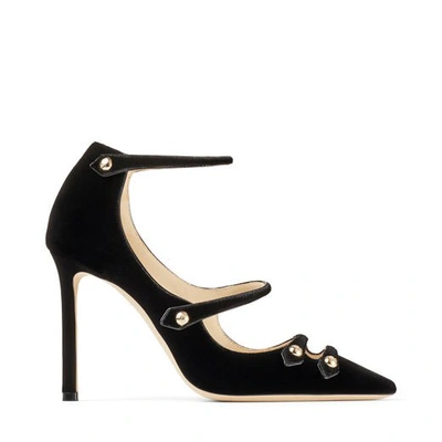 Shop Jimmy Choo Lacey 100 Black Velvet Pointed Toe Pumps