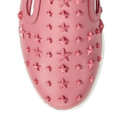 Shop Jimmy Choo Gracy Candyfloss Sport Calf Leather Slip On Flat With Stars