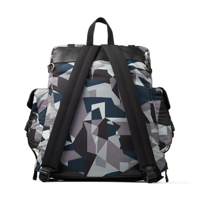 Shop Jimmy Choo Wixon Anthracite Camo Print Nylon Backpack In Anthracite Mix